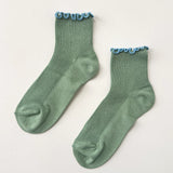 Petite Ruffle Modal Sock - Sea Glass / Powder Blue