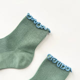Petite Ruffle Modal Sock - Sea Glass / Powder Blue