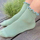Petite Ruffle Modal Sock - Sea Glass / Powder Blue
