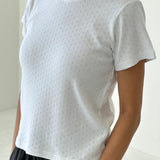 Pointelle Babe Tee - Snow White