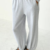 Pointelle Balloon Pants - Icy Grey