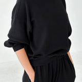 Pointelle Core Sweatshirt - Black