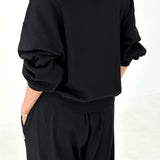 Pointelle Core Sweatshirt - Black