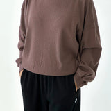 Pointelle Core Sweater - Chocolate