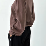 Pointelle Core Sweater - Chocolate