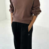 Pointelle Core Sweater - Chocolate