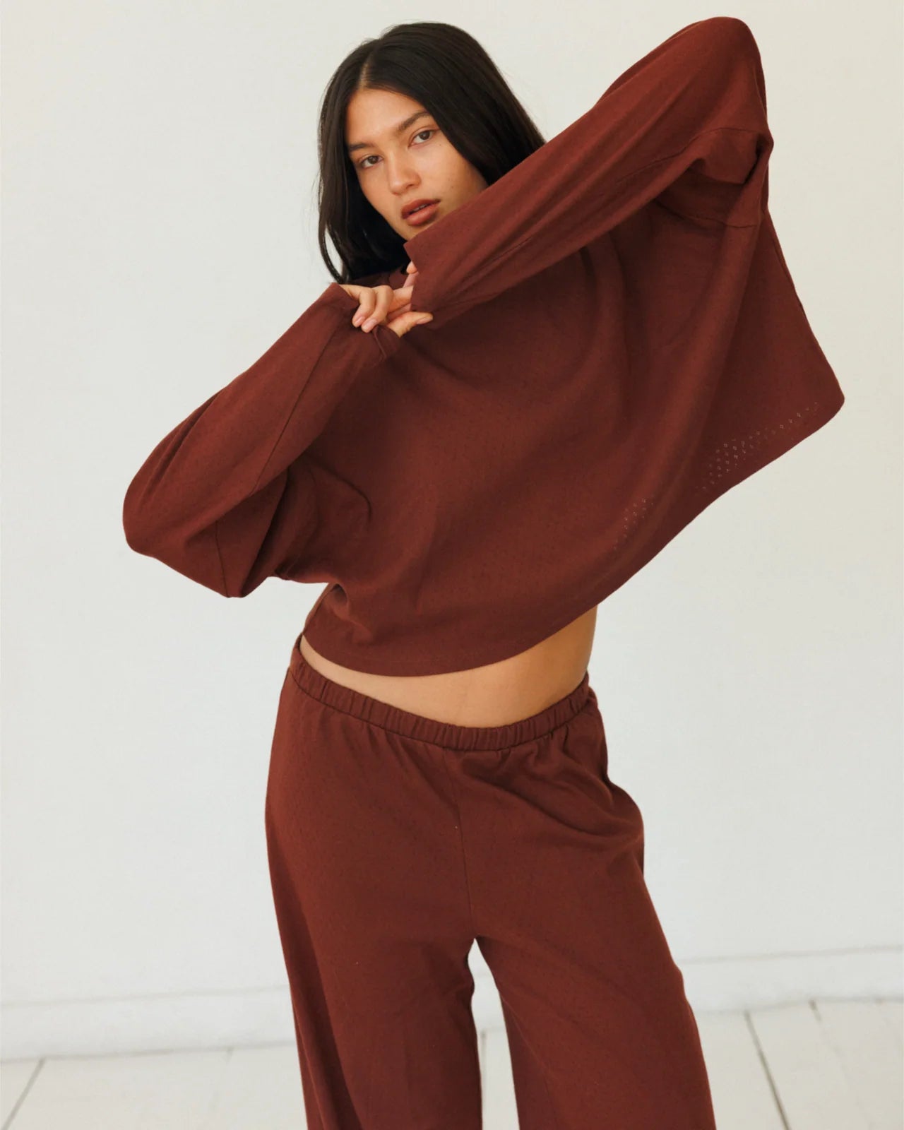 Pointelle Top - Oxblood