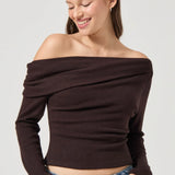 Cold Shoulder Top - Chocolate