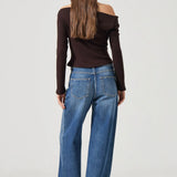 Cold Shoulder Top - Chocolate