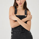 Stevie Relaxed Overalls - Black Sand