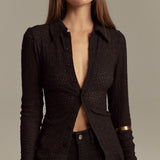 Diasy Lace Shirt - Black