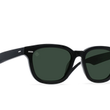 Myles Sunglasses - Recycled Black/ Green Polarized