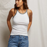 Shae Tank - White / Heather Grey