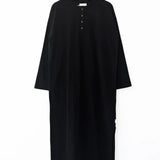 Soft Jersey Henley Dress - Black