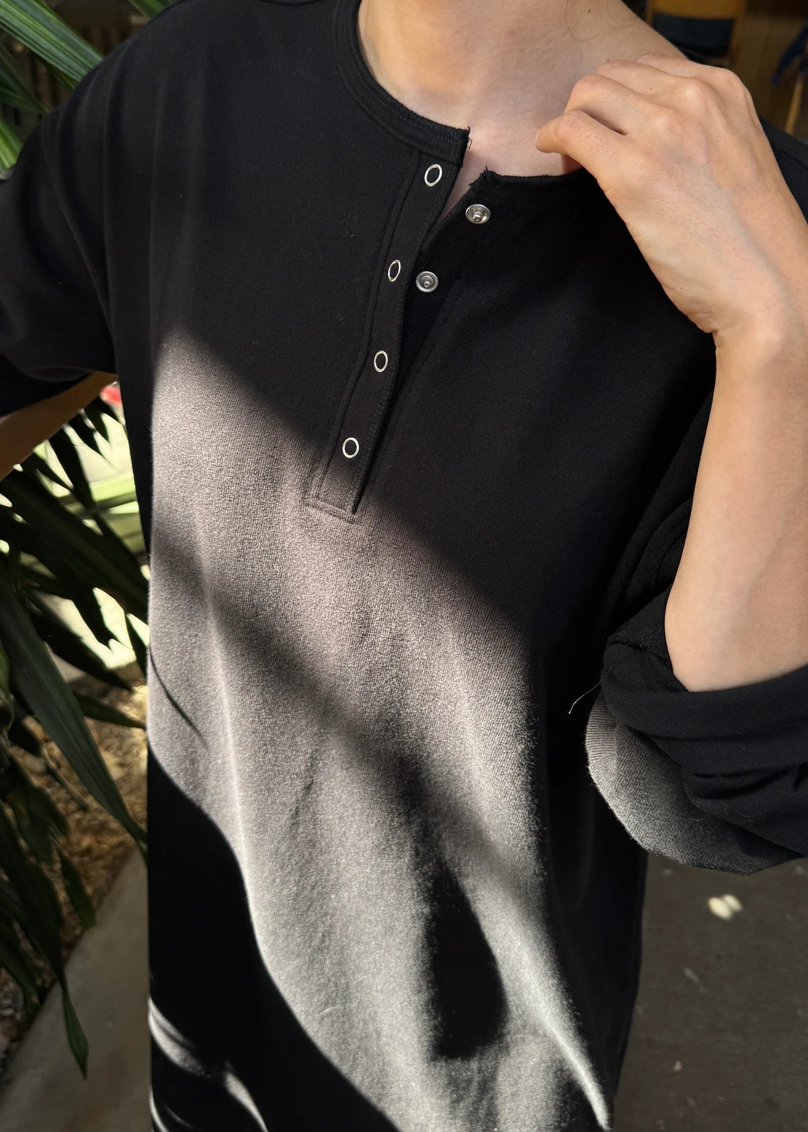 Soft Jersey Henley Dress - Black