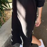 Soft Jersey Henley Dress - Black