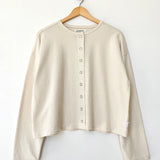Soft Jersey Snap Cardigan - Naturel