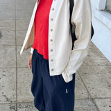 Soft Jersey Snap Cardigan - Naturel