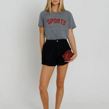 Red Sports Tee - Heather Grey