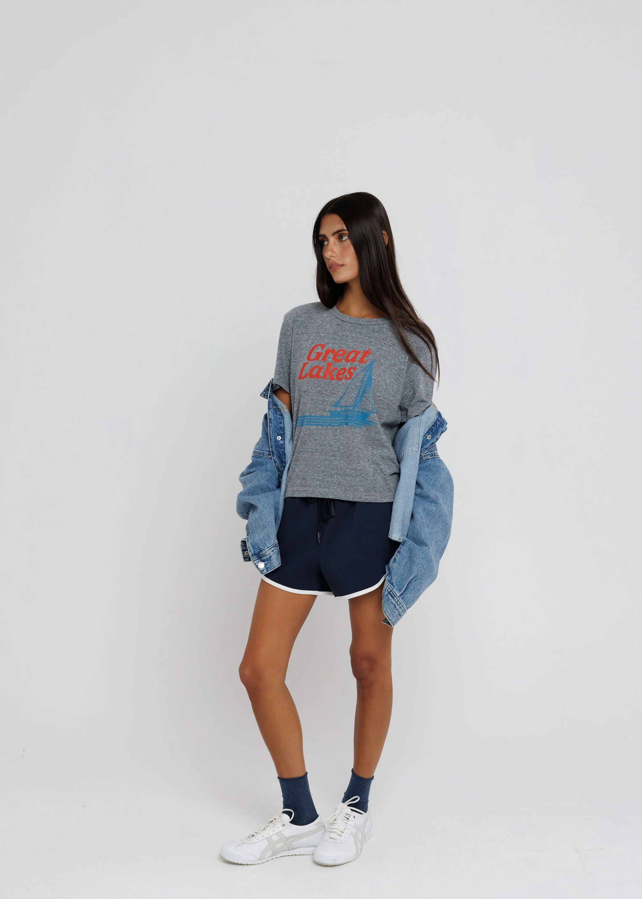 Great Lakes Sailboat Tee - Heather Grey