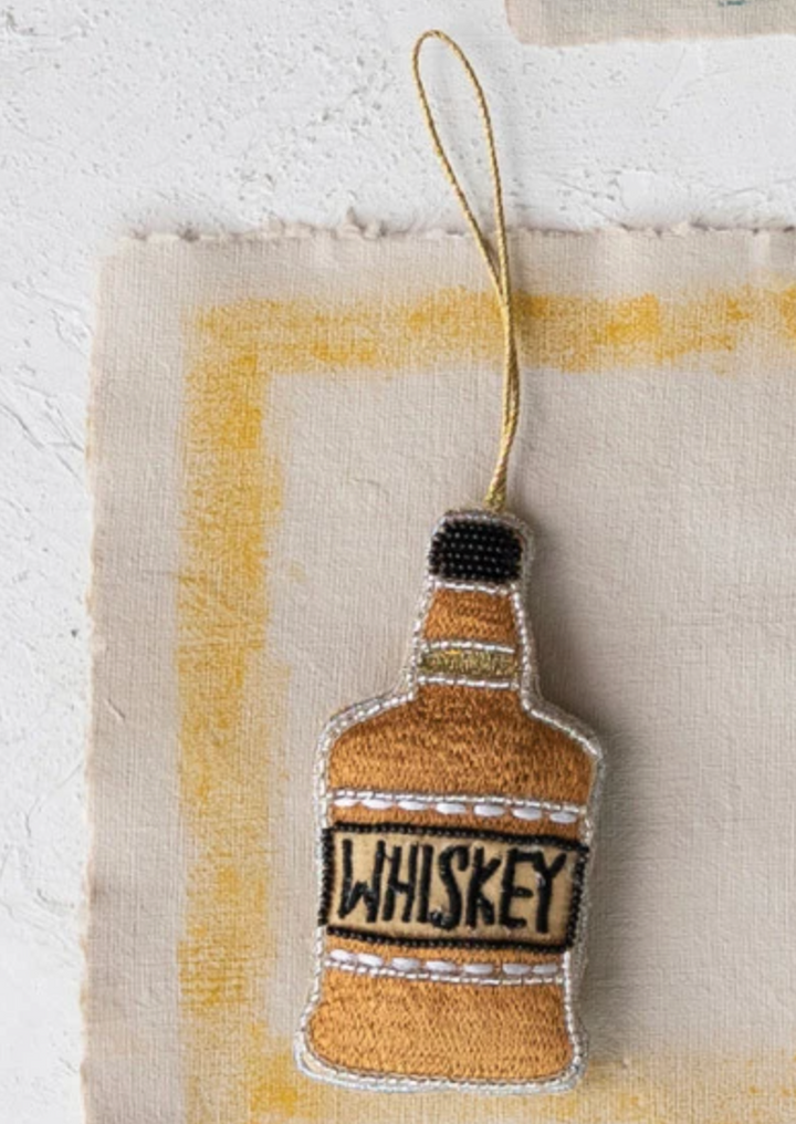 Fabric Whiskey Bottle Ornament