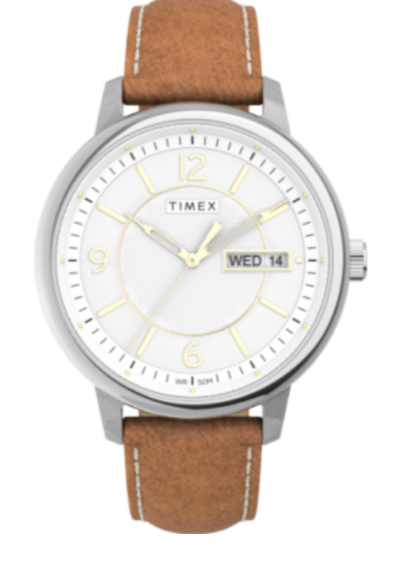 Chicago Day/ Date Watch 45mm - White/ Tan