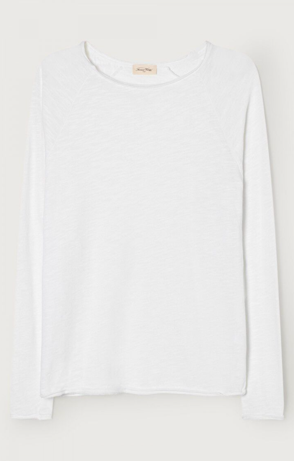A flat lay image of the front of the Sonoma Long Sleeve in white 