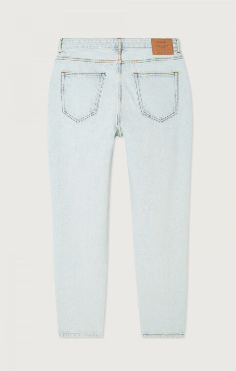 A flat lay image of the backside of the Joybird Carrot Jeans in Winter Bleached