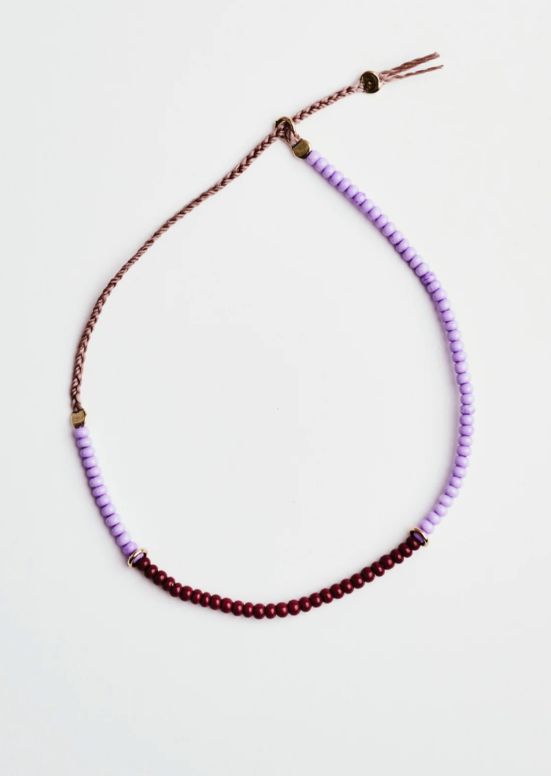 Delica Braid Bracelet - Mahogany/Lilac