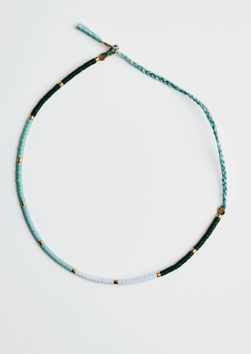 Delica Braid Bracelet - Green/Turquoise