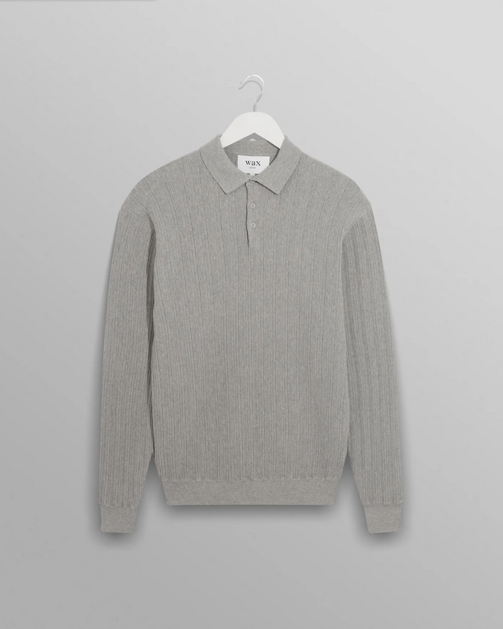Oban Polo - Vertical Knit Grey