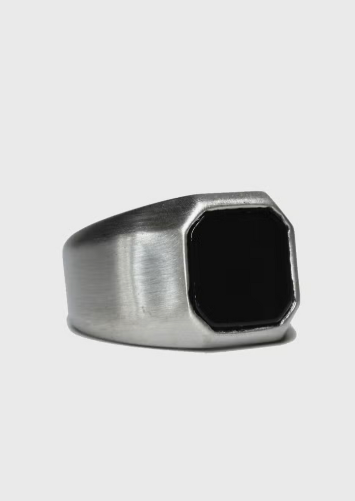 Onyx Inlay Octagon Ring