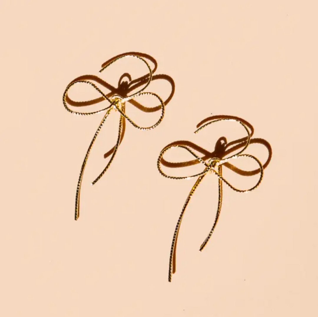 Put A Bow On It Earrings - 18k Gold Plated