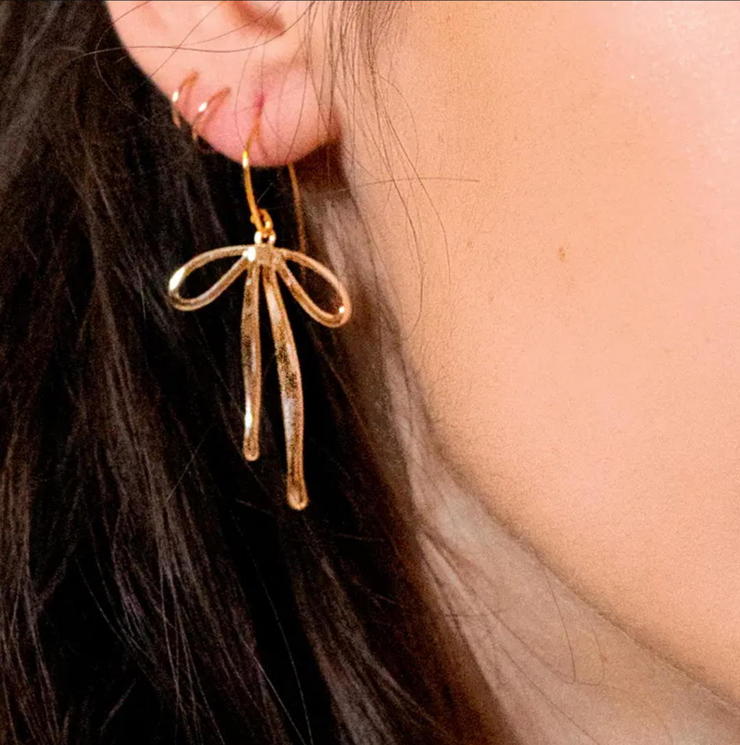 Bad To The Bow Earrings - Gold