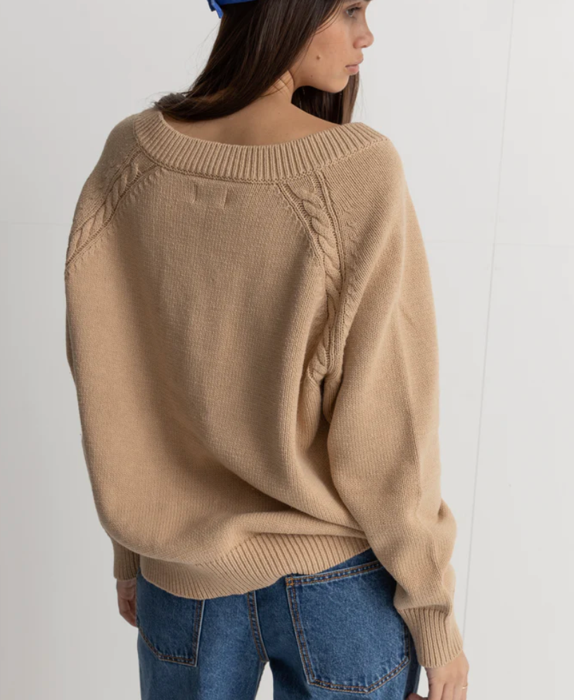 Moonstone V-neck Sweater - Latte