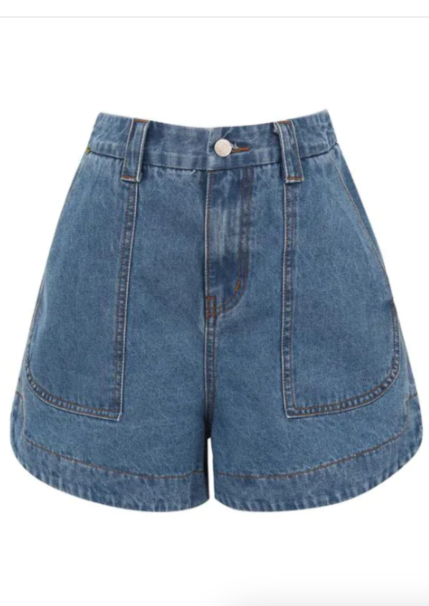 Tiffany Woven Shorts - Blue Jean
