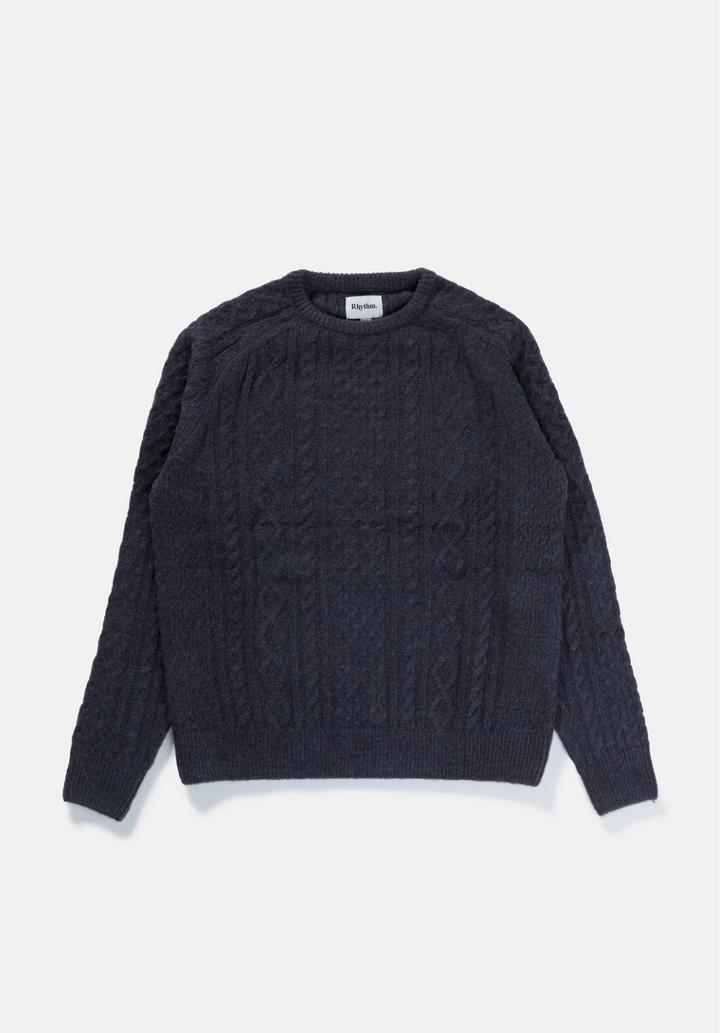 Mohair Fishermans Sweater - Blue Coral