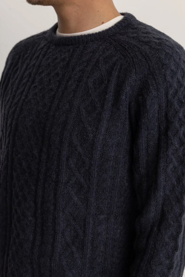 Mohair Fishermans Sweater - Blue Coral