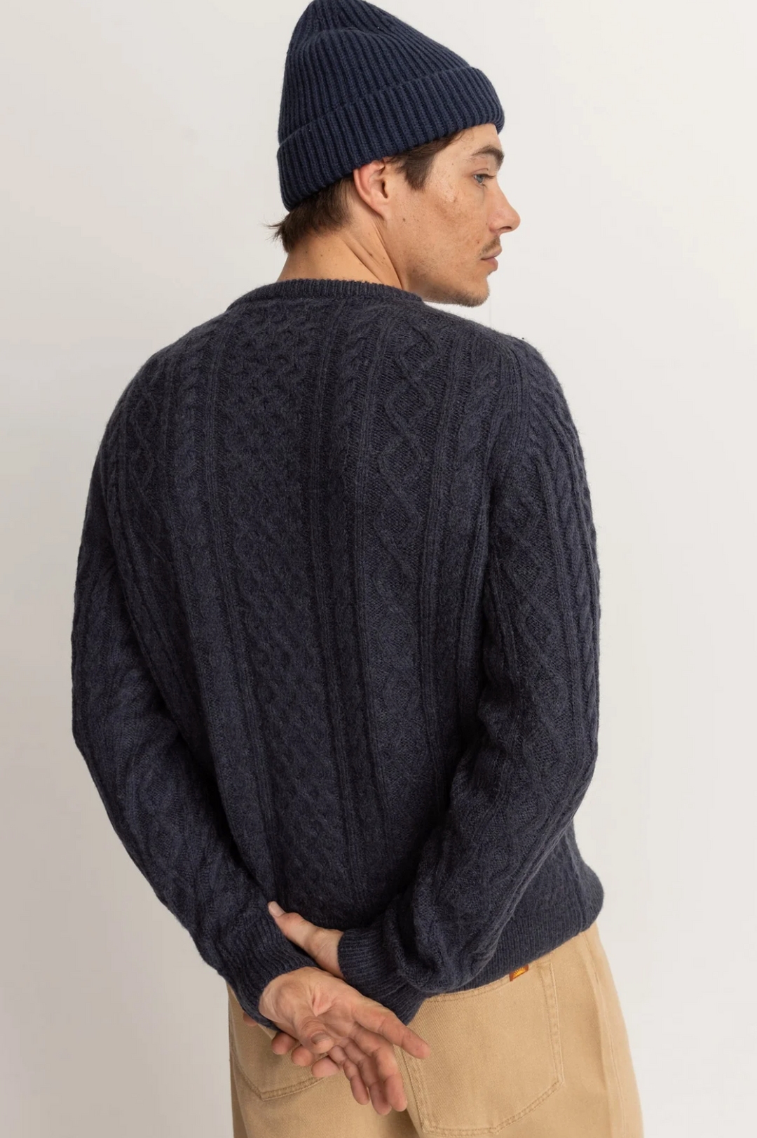 Mohair Fishermans Sweater - Blue Coral