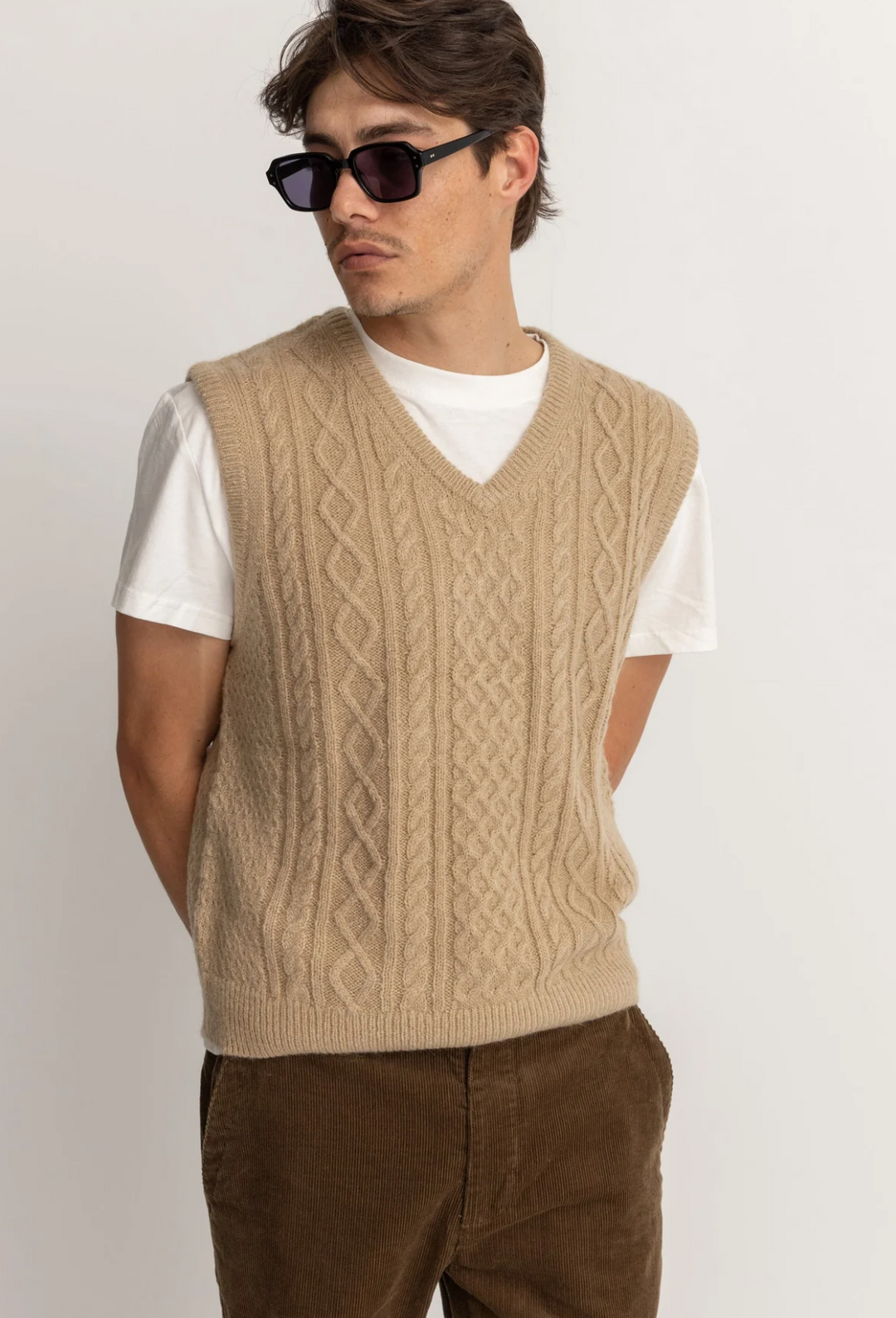 Mohair Knit Vest - Latte