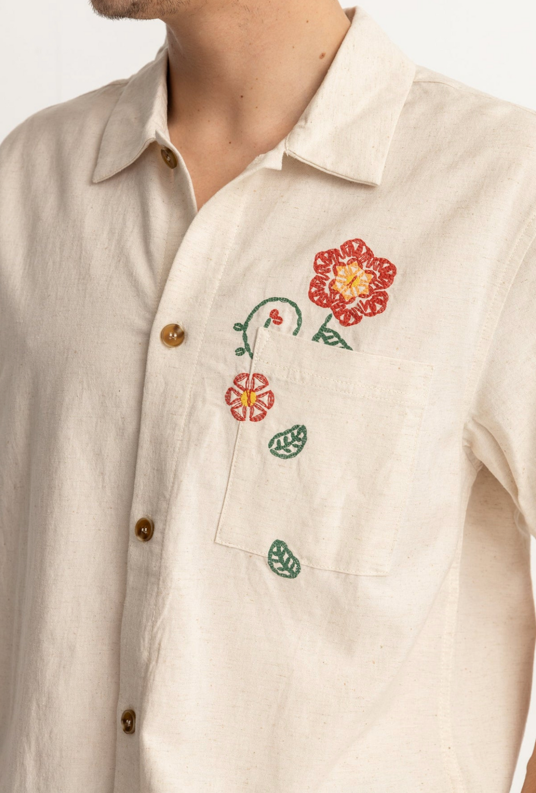 Flower Embroidery - Natural