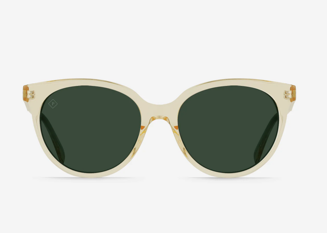 Lily Sunglasses - Champagne Crystal / Green