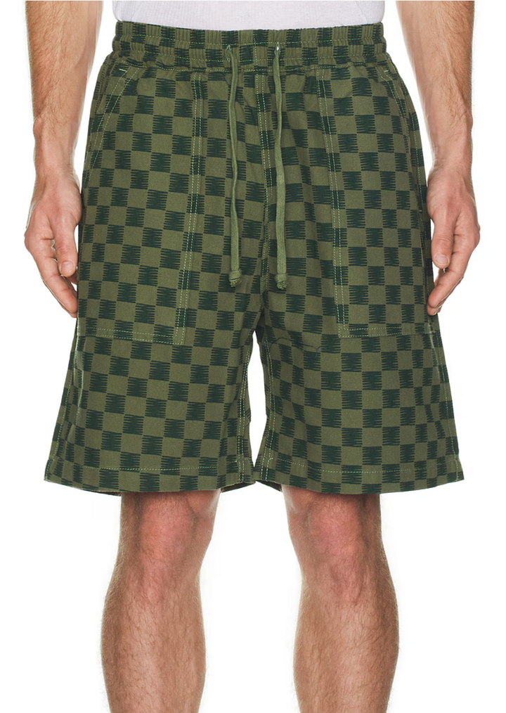 Canvas Chef Short - Green Checker