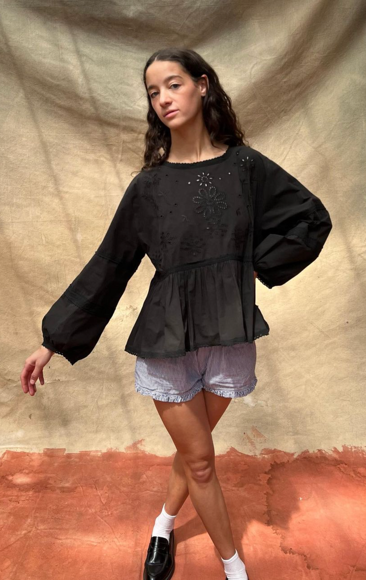 Eyelet Blouse - Black