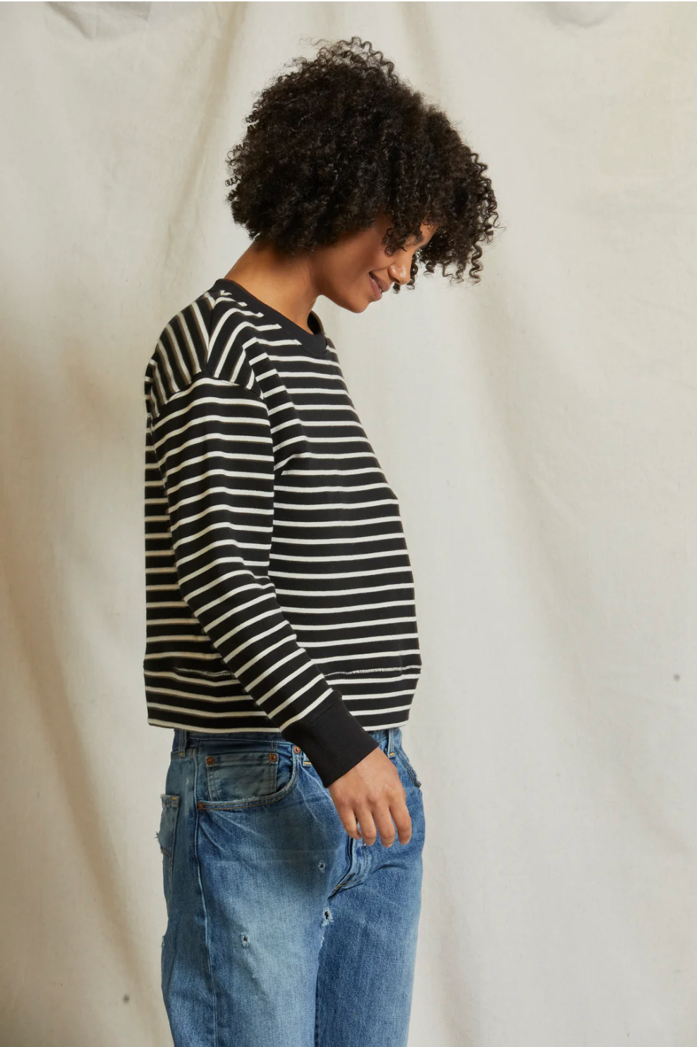 Tyler Pullover - Black / Natural Stripe