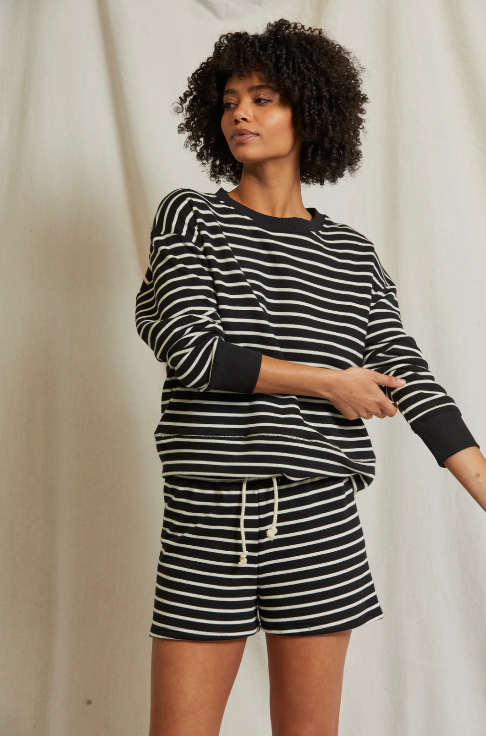 Tyler Pullover - Black / Natural Stripe