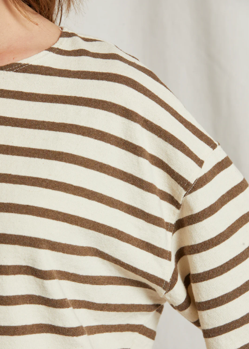 Swift Stripe Tee - Walnut Stripe