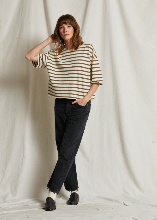 Swift Stripe Tee - Walnut Stripe