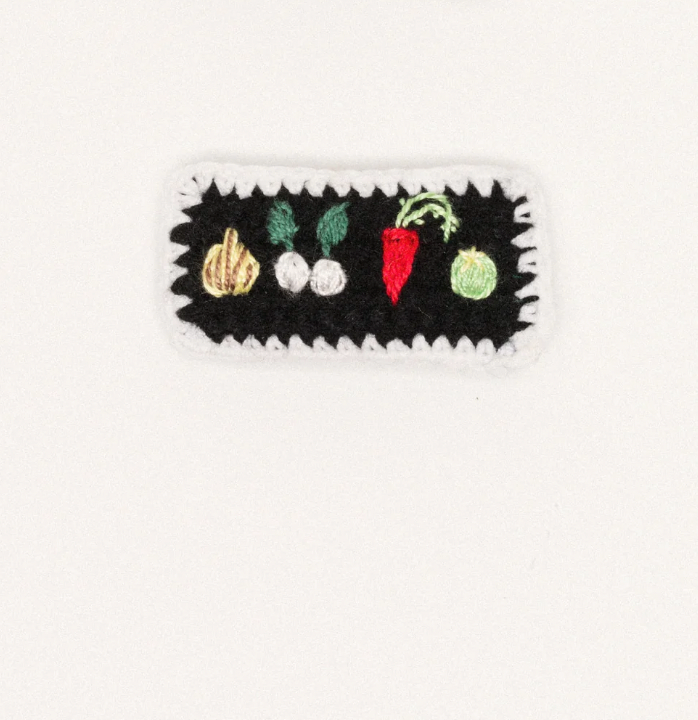 Crochet Hair Clip - Black Veggies