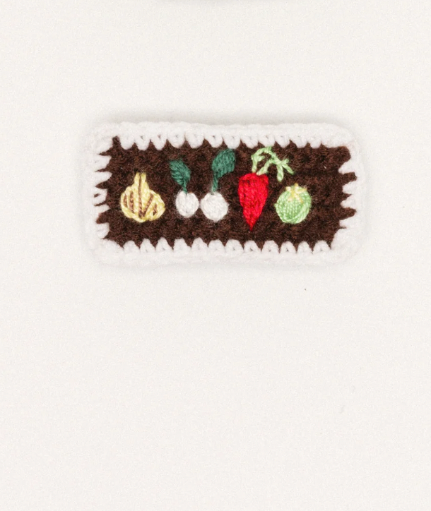 Crochet Hair Clip - Brown Veggies